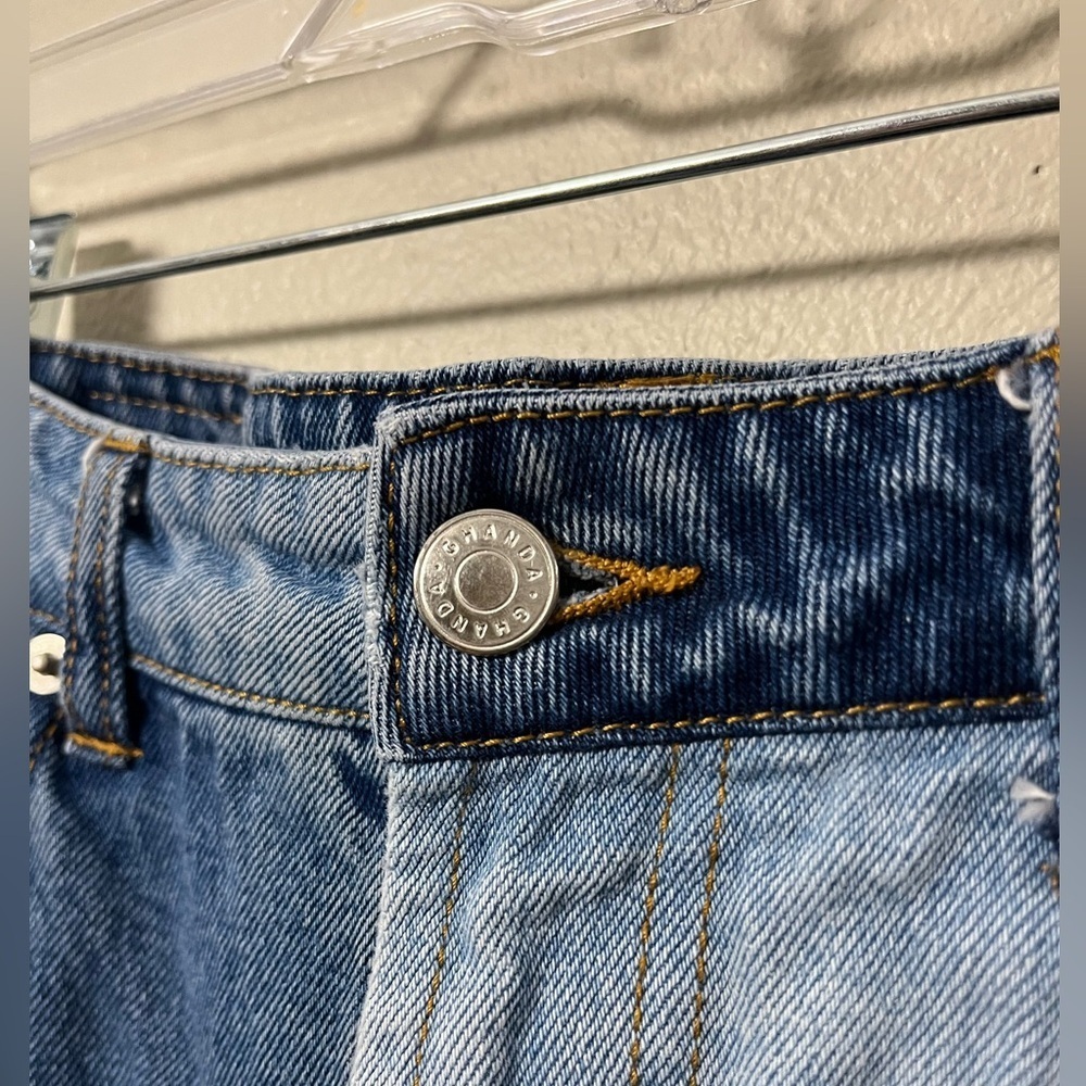 Wide leg patchwork high waisted denim jeans Ghanda Australia - Picture 2 of 7